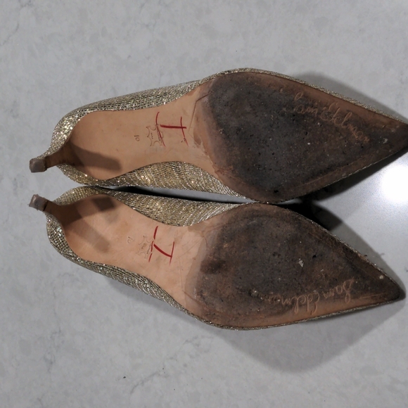 SAM EDELMAN ORELLO GOLD SHIMMER HIGH HEELS - Picture 10 of 10